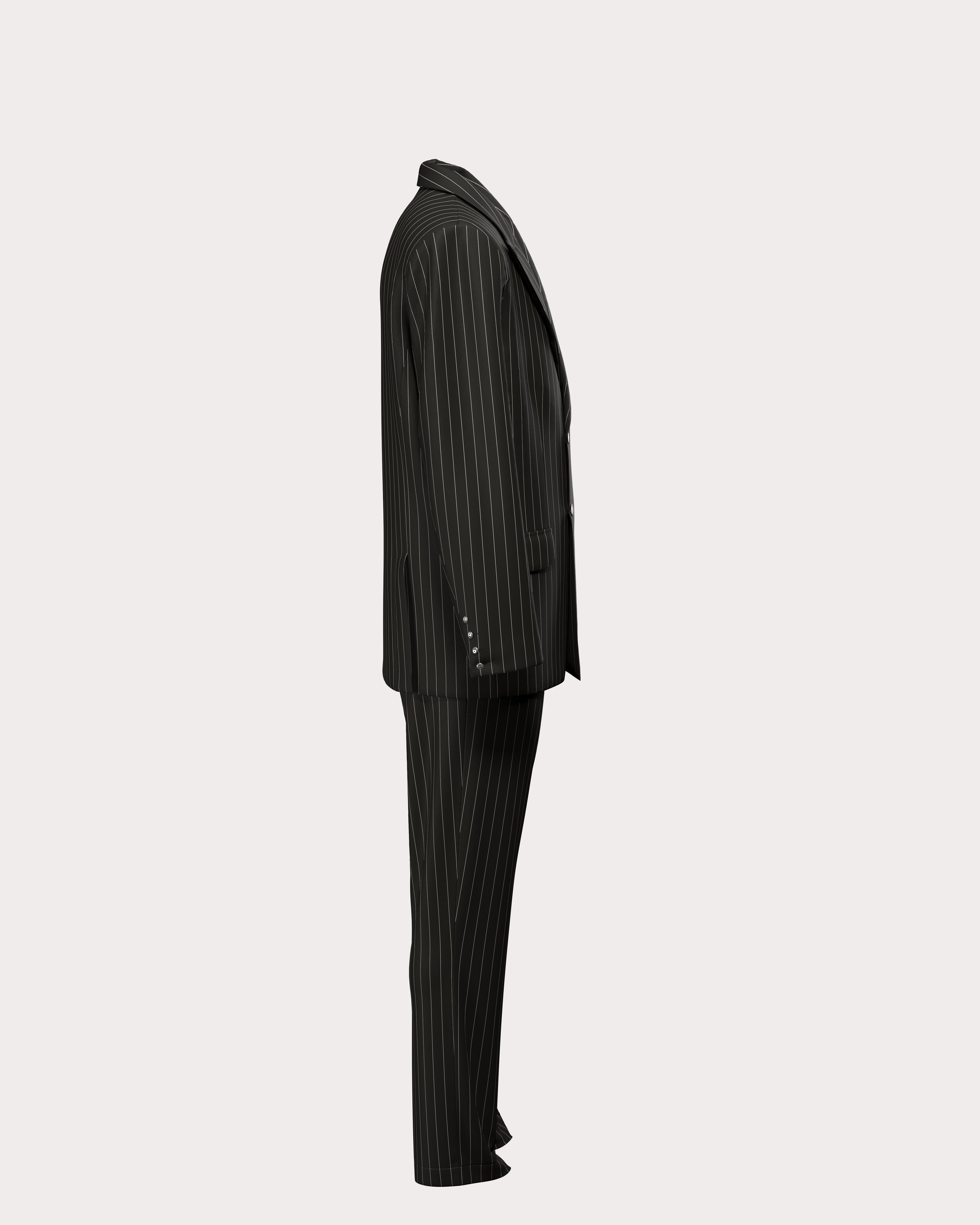 Pinstripe Double-Breasted Suit