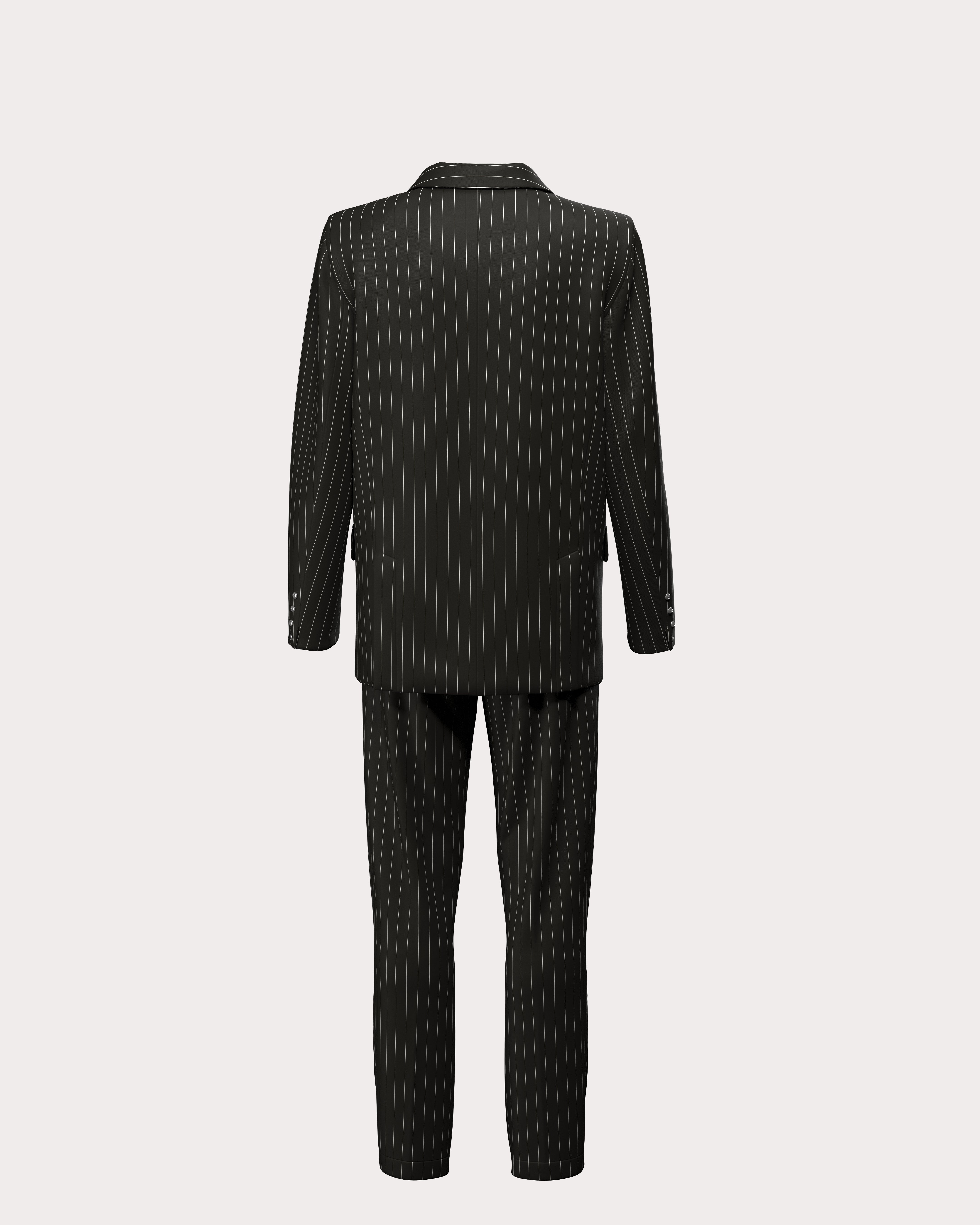 Pinstripe Double-Breasted Suit