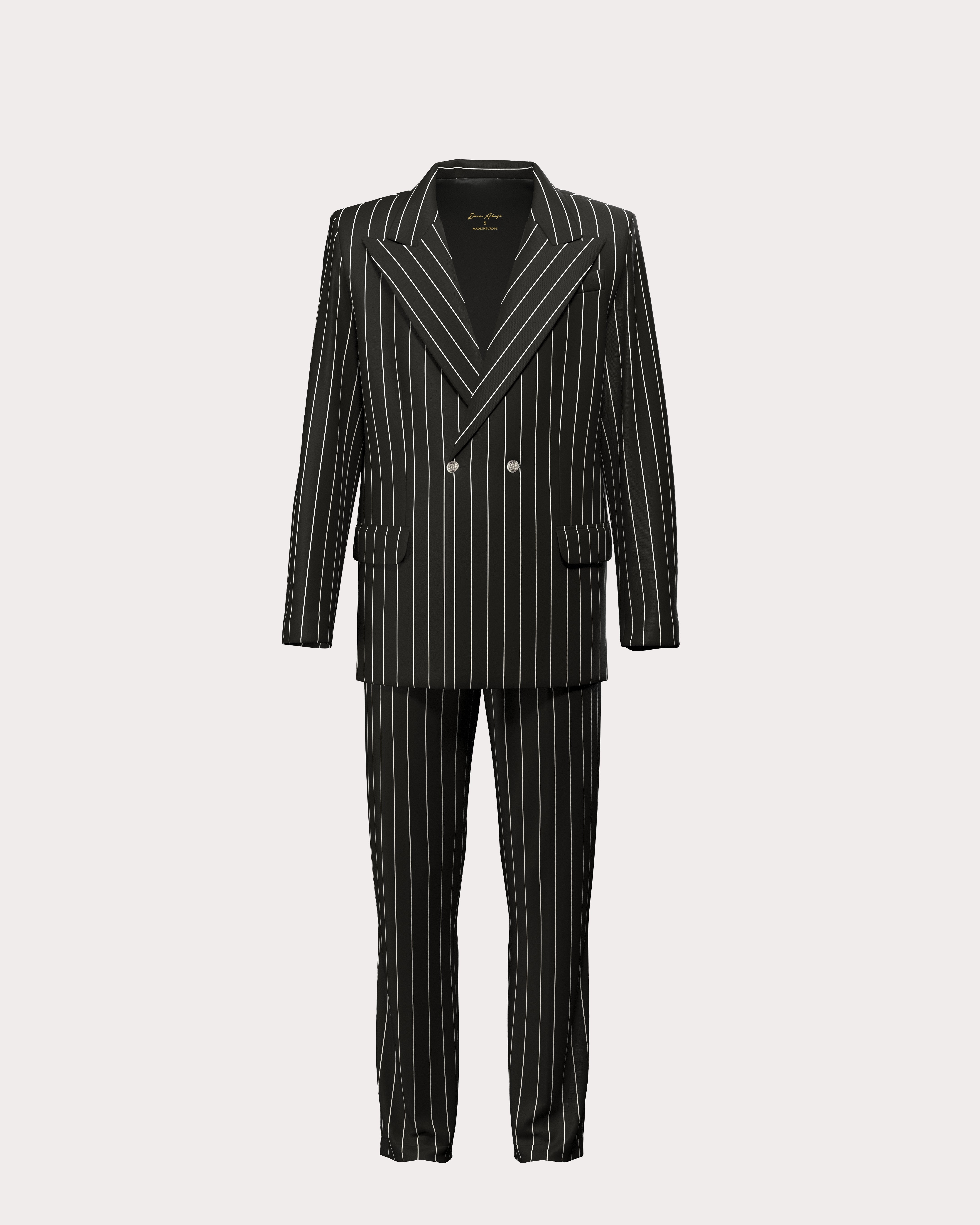 Pinstripe Double-Breasted Suit