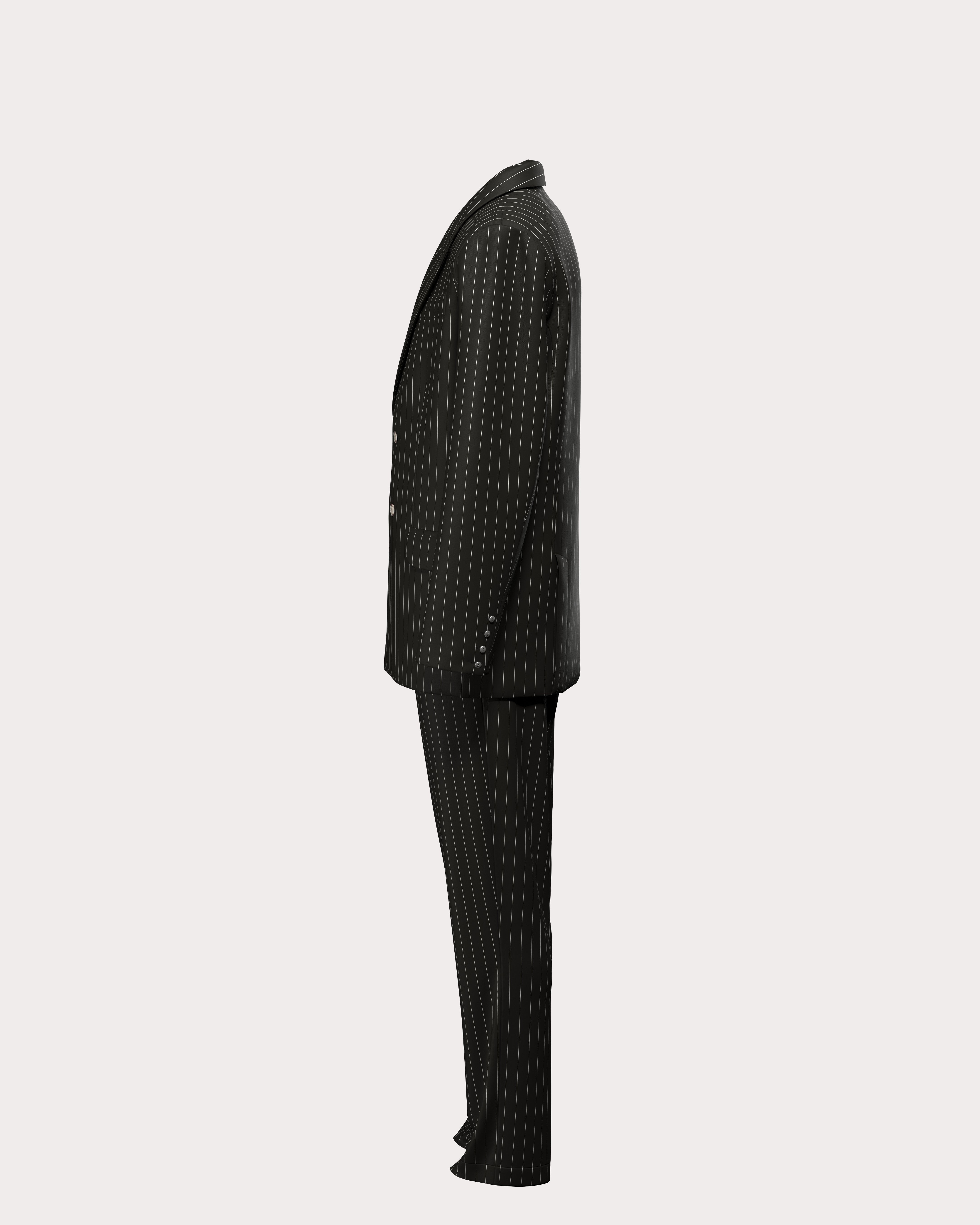 Pinstripe Double-Breasted Suit