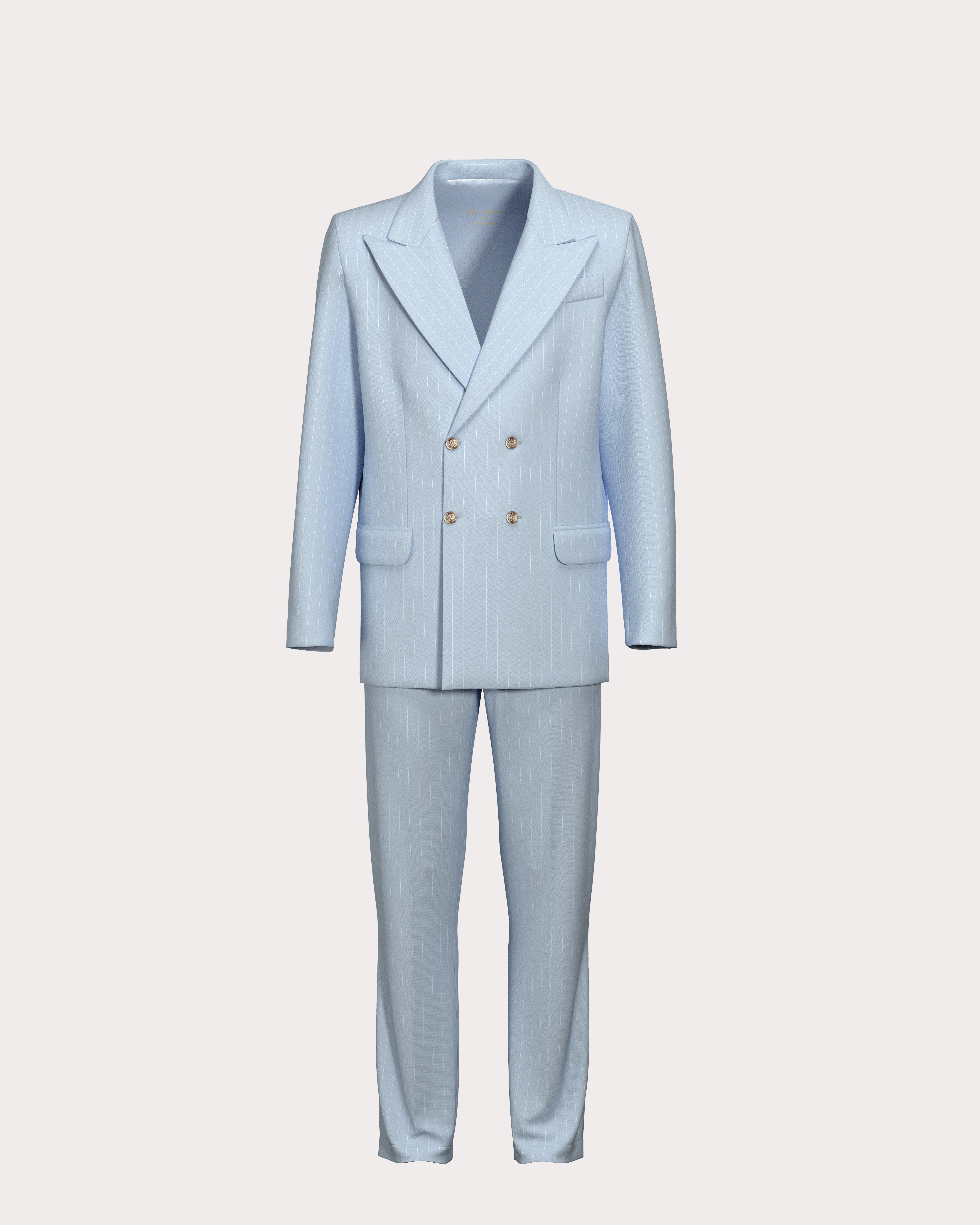 Pinstripe Double-Breasted Suit