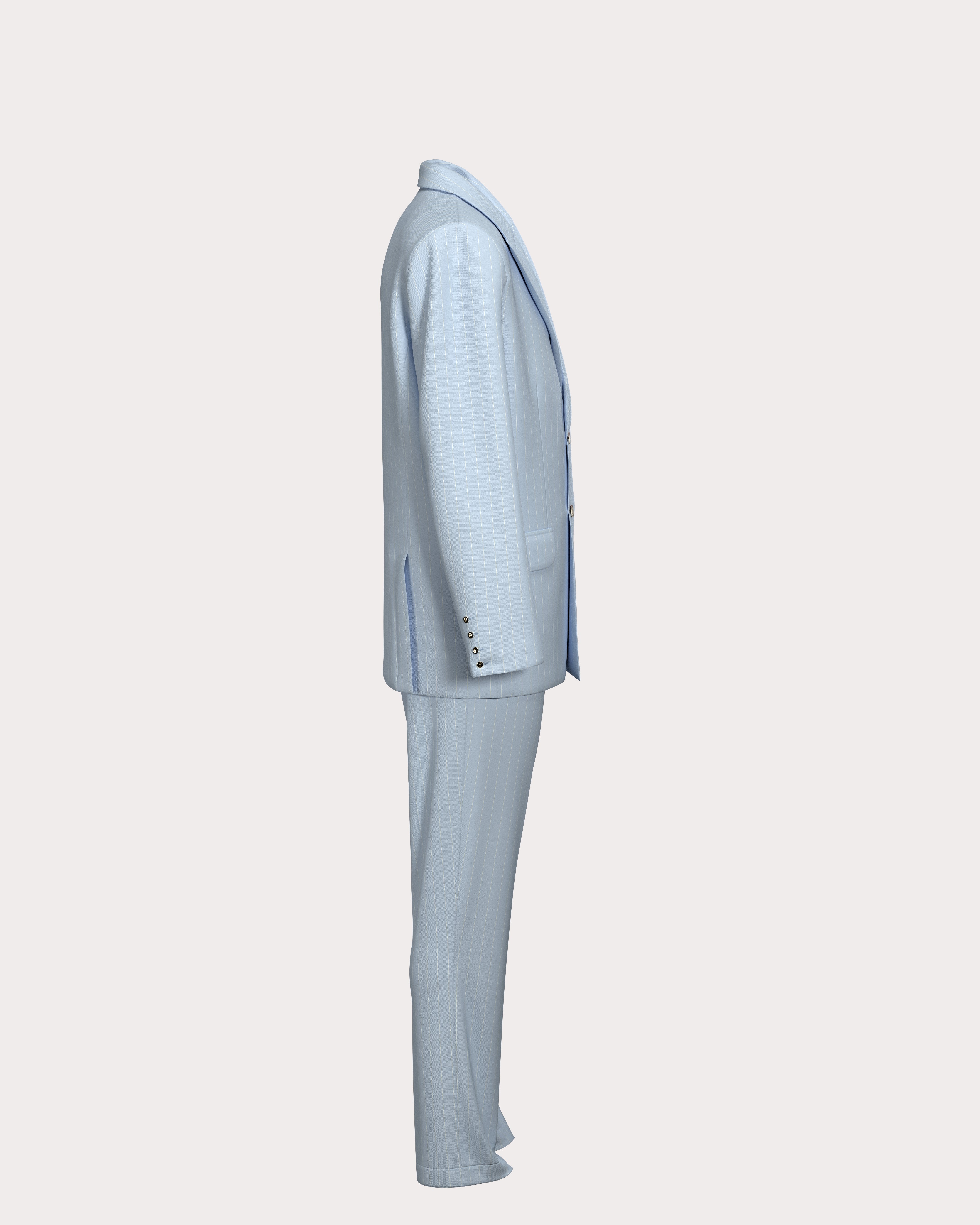 Pinstripe Double-Breasted Suit