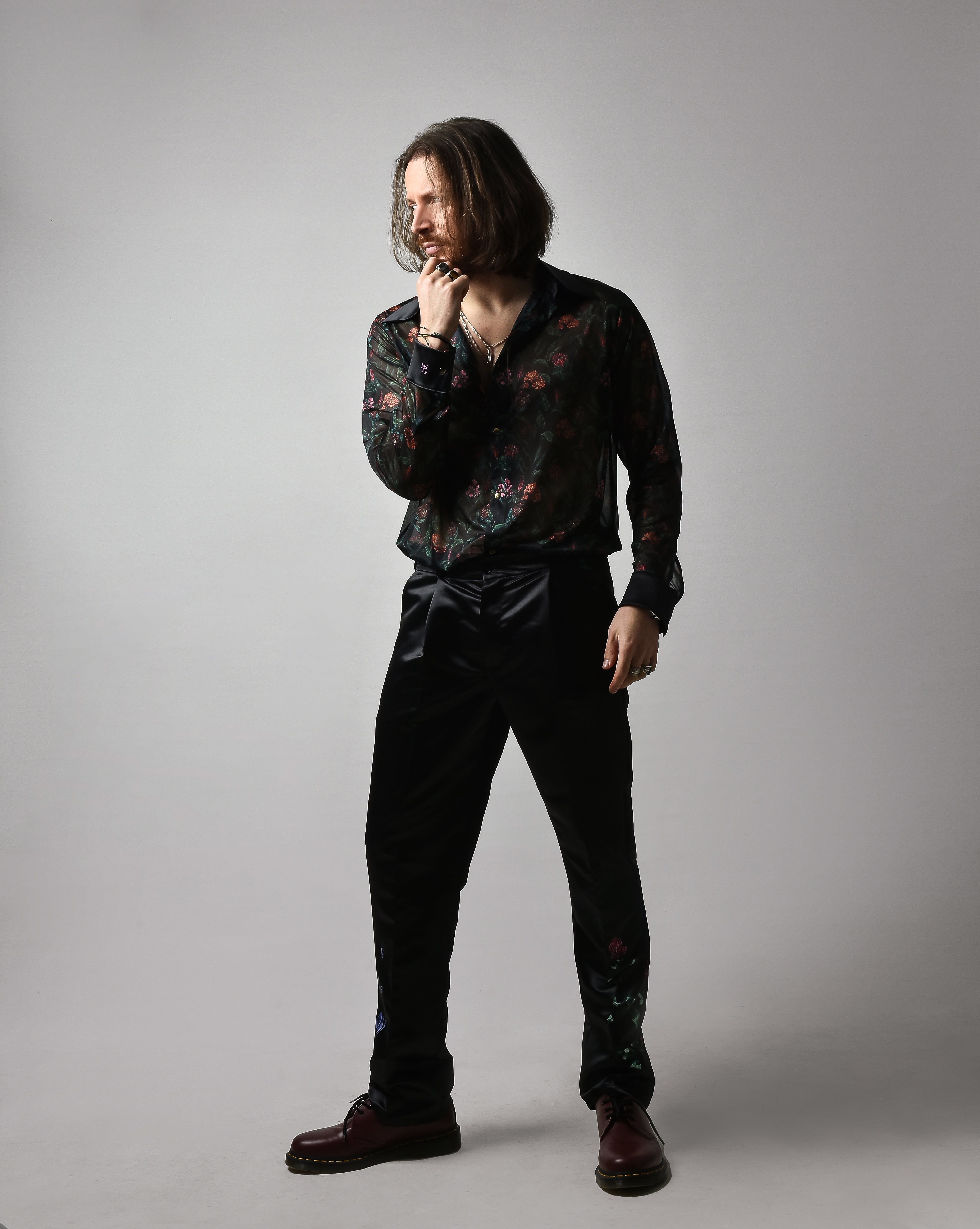Unisex Floral Sheer Shirt