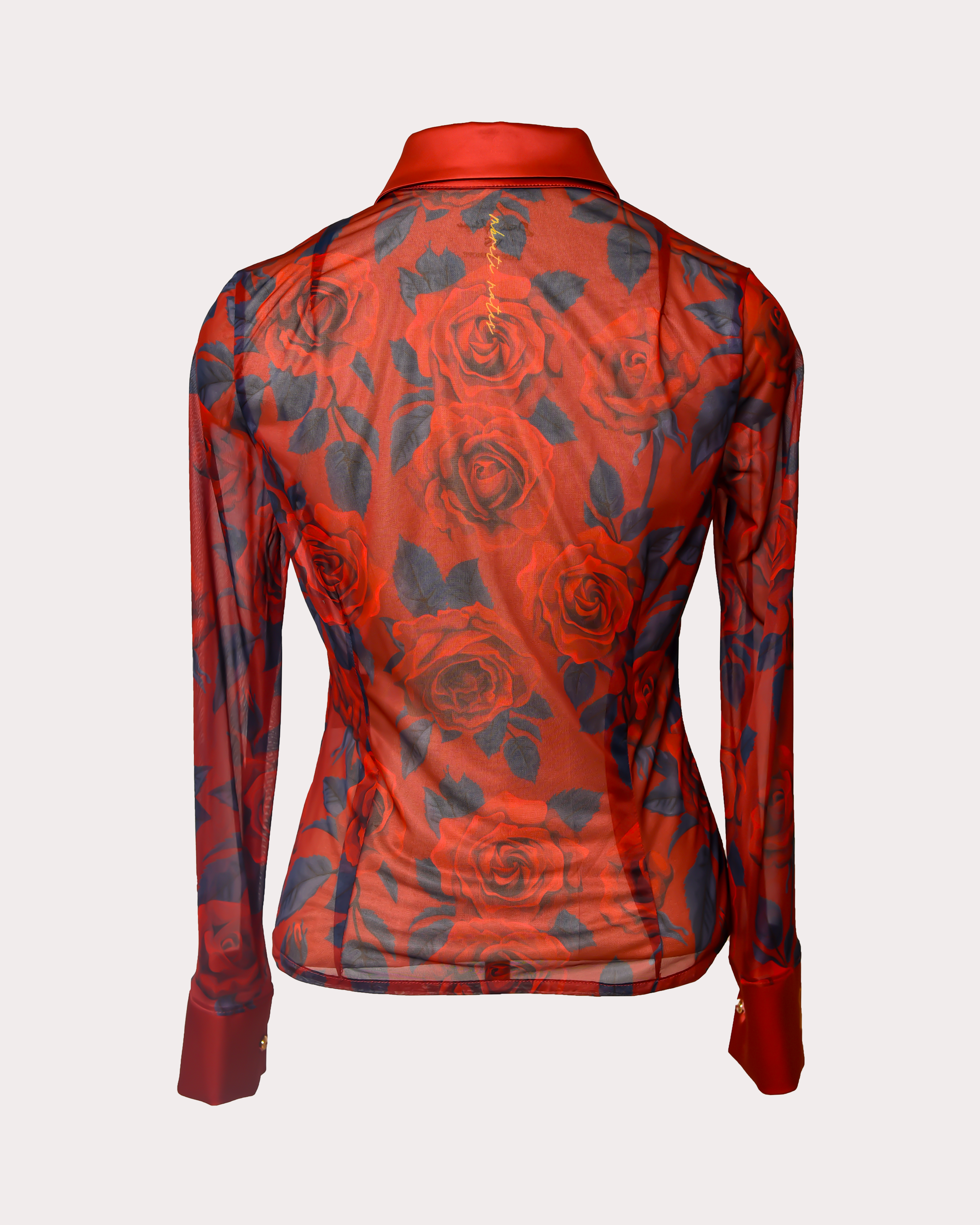 Women's Sheer Red Roses Shirt
