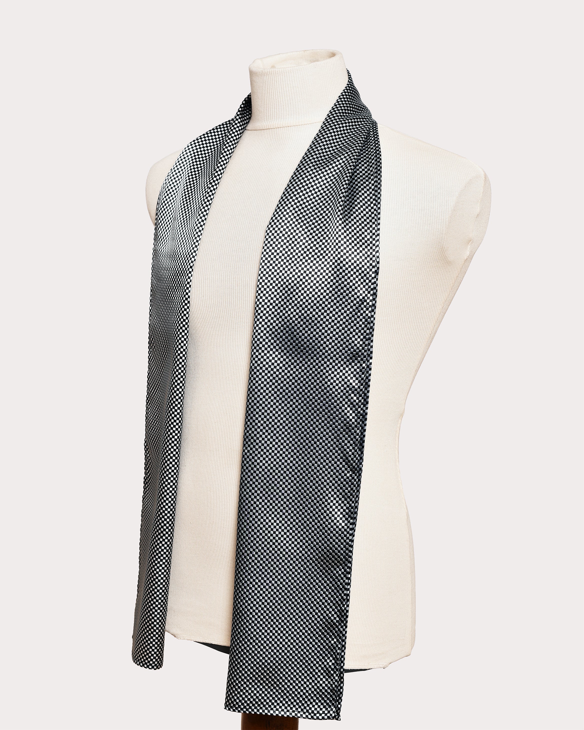 Checkered Satin Scarf