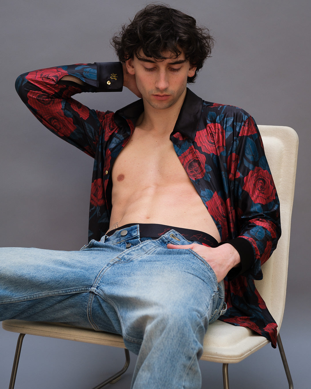 Unisex Contour Stripe Printed Shirt