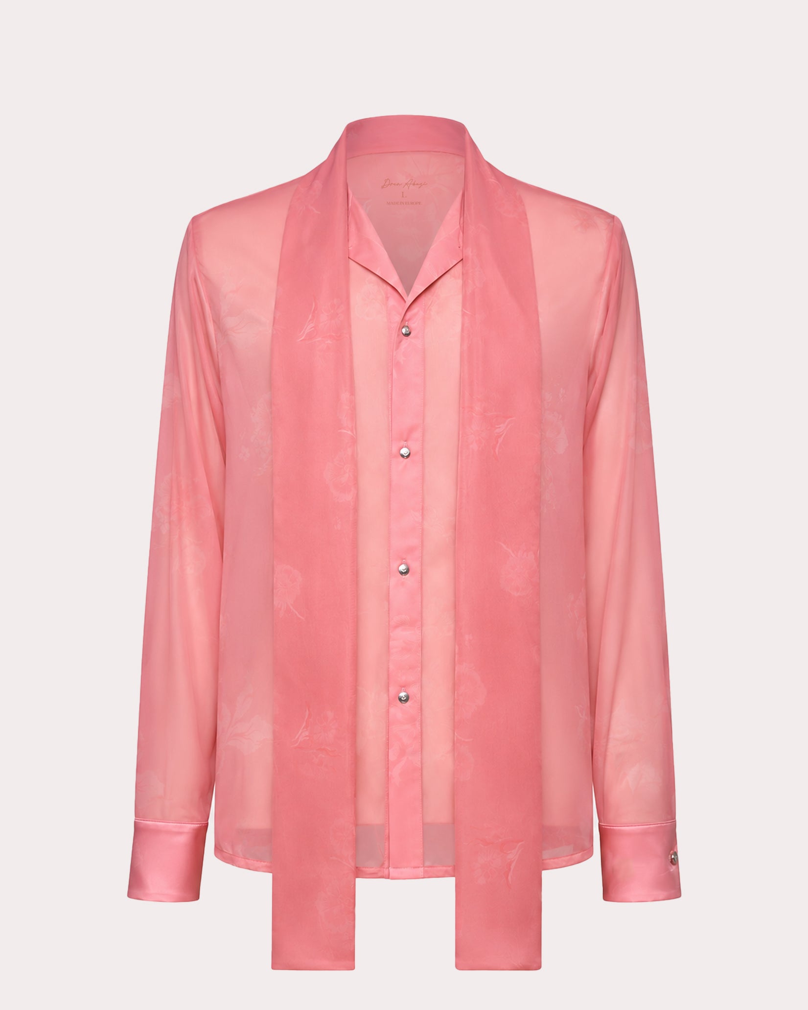 Sheer Shirt with Neck Tie