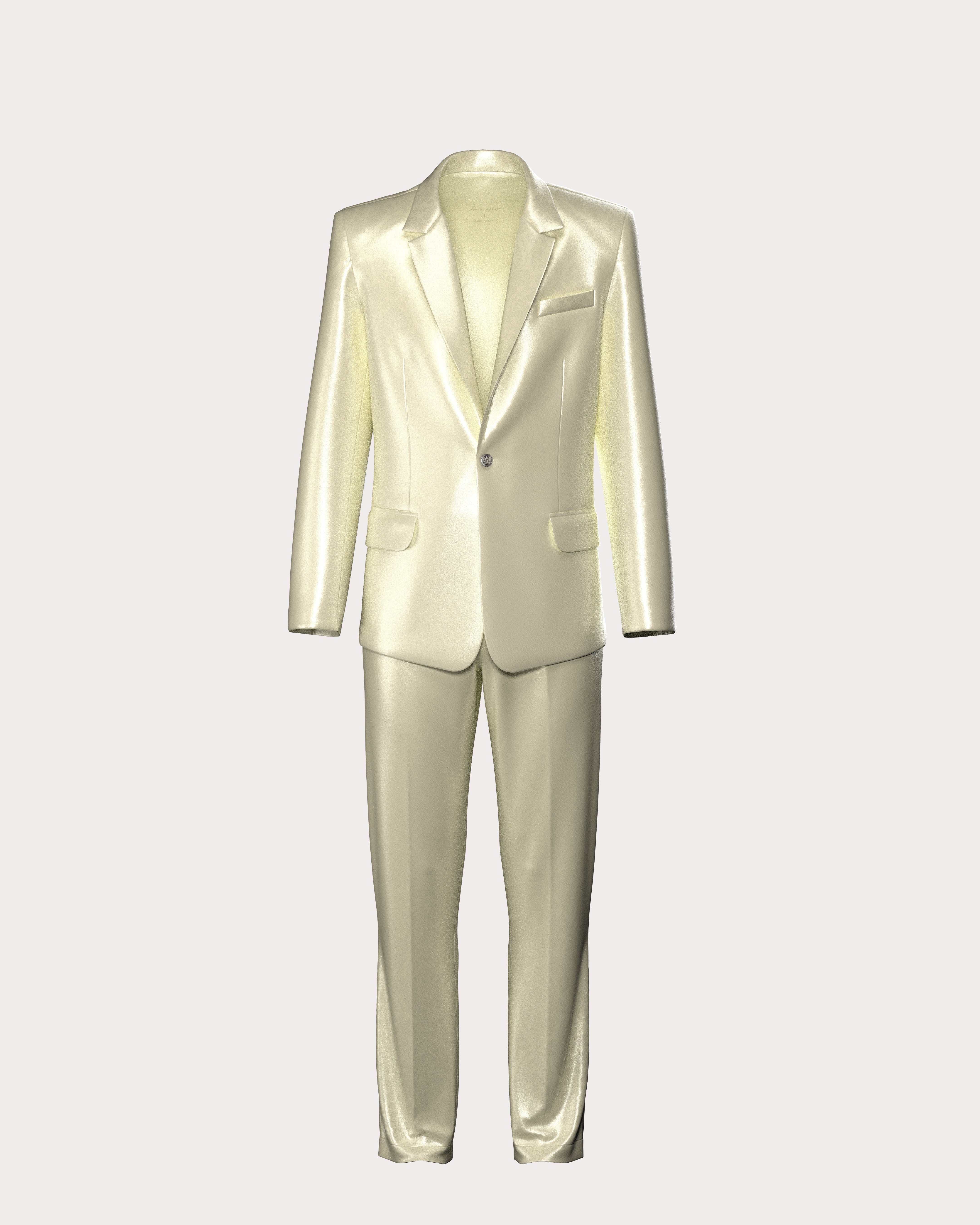 Satin Ornament Single-Breast Suit