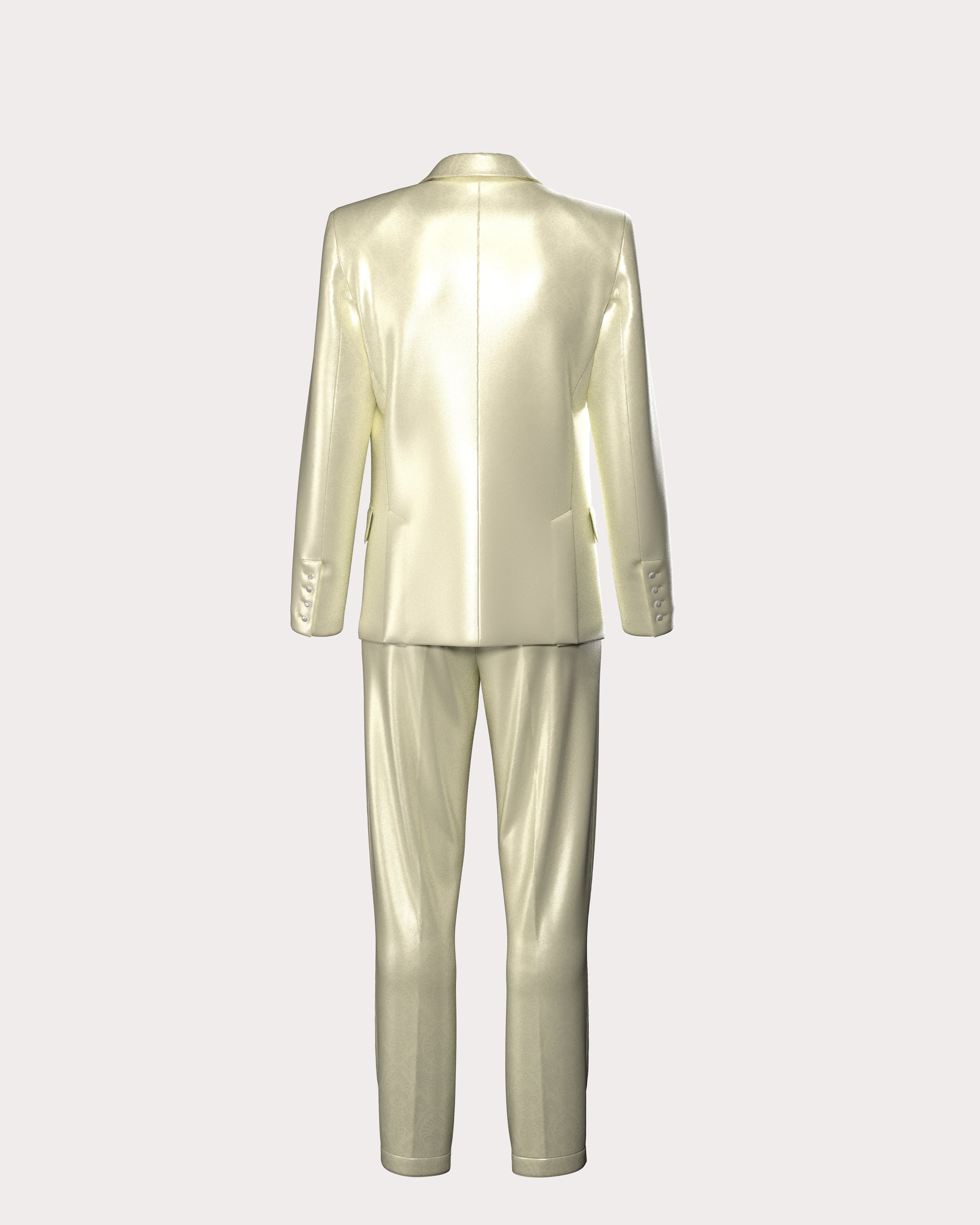Satin Ornament Single-Breast Suit