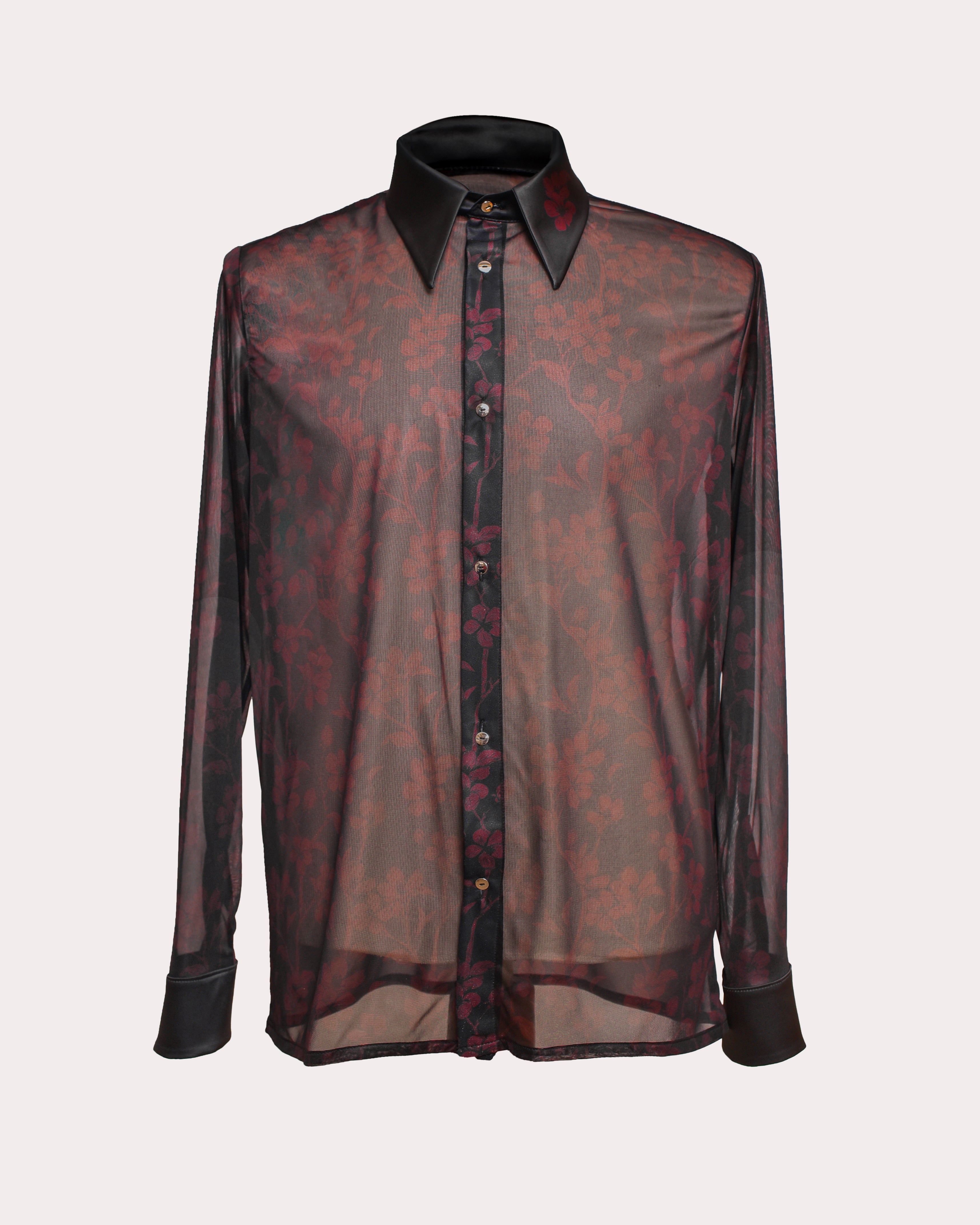 Unisex Floral Sheer Shirt