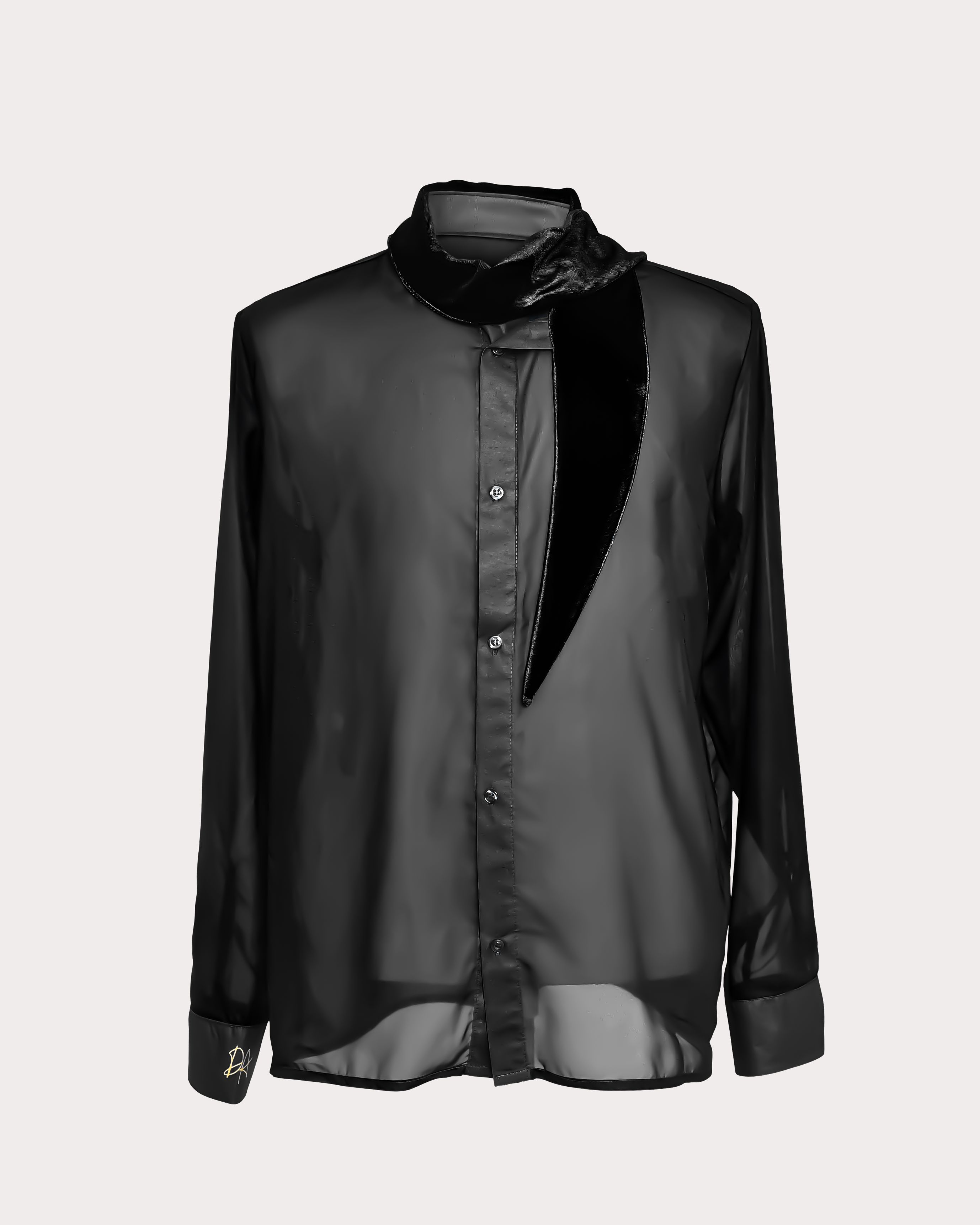 Men's Sheer Shawl Collar Shirt