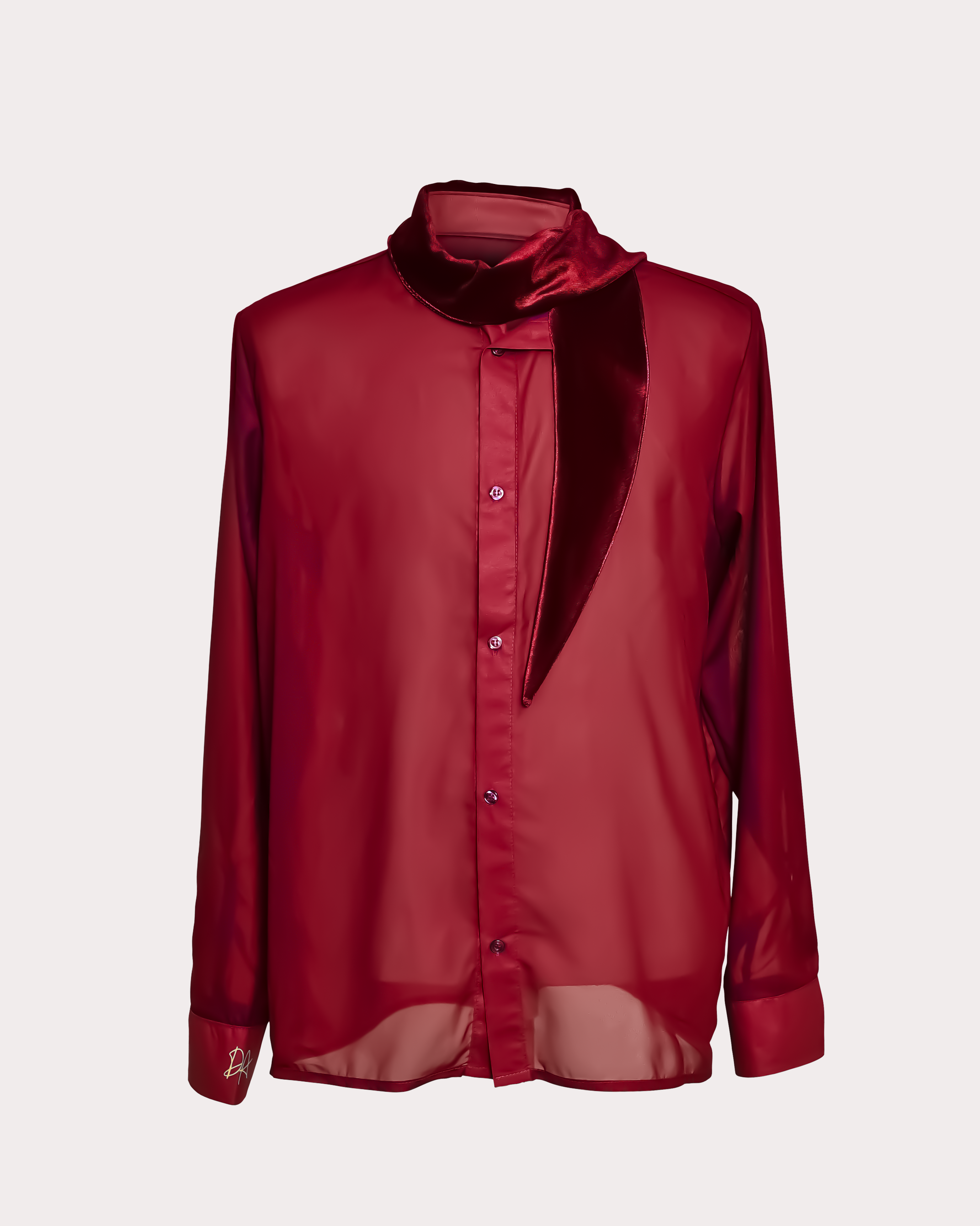 Men's Sheer Shawl Collar Shirt