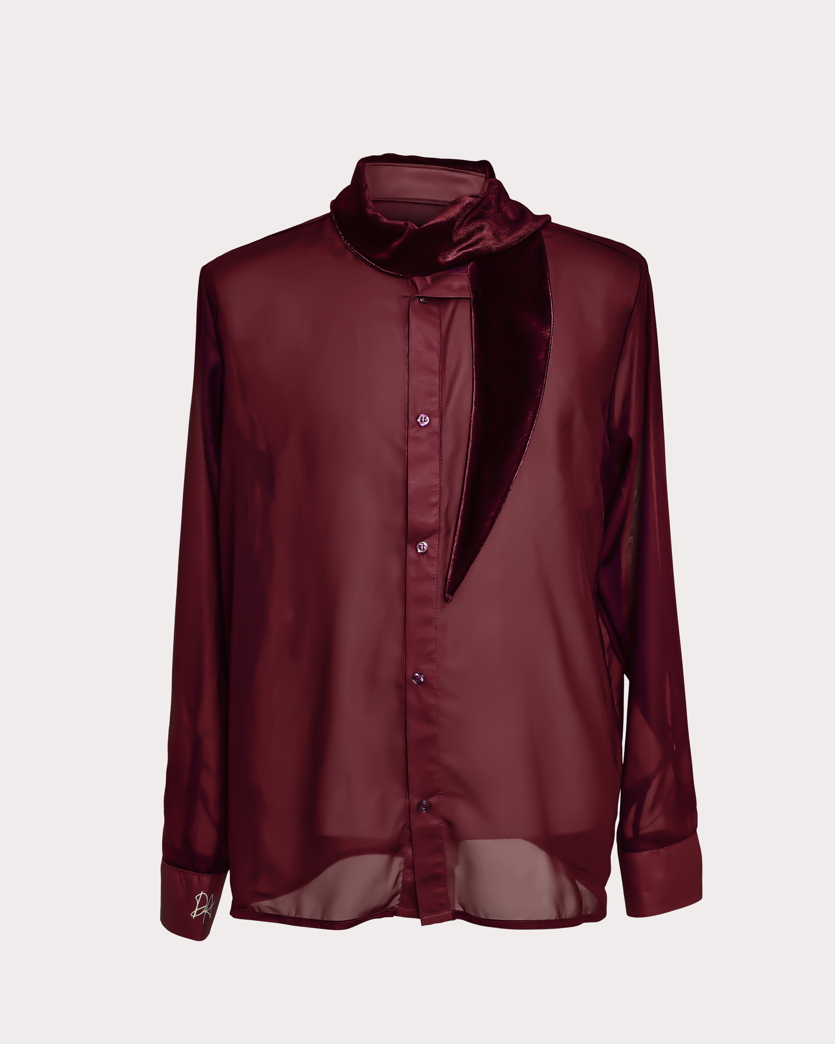 Men's Sheer Shawl Collar Shirt