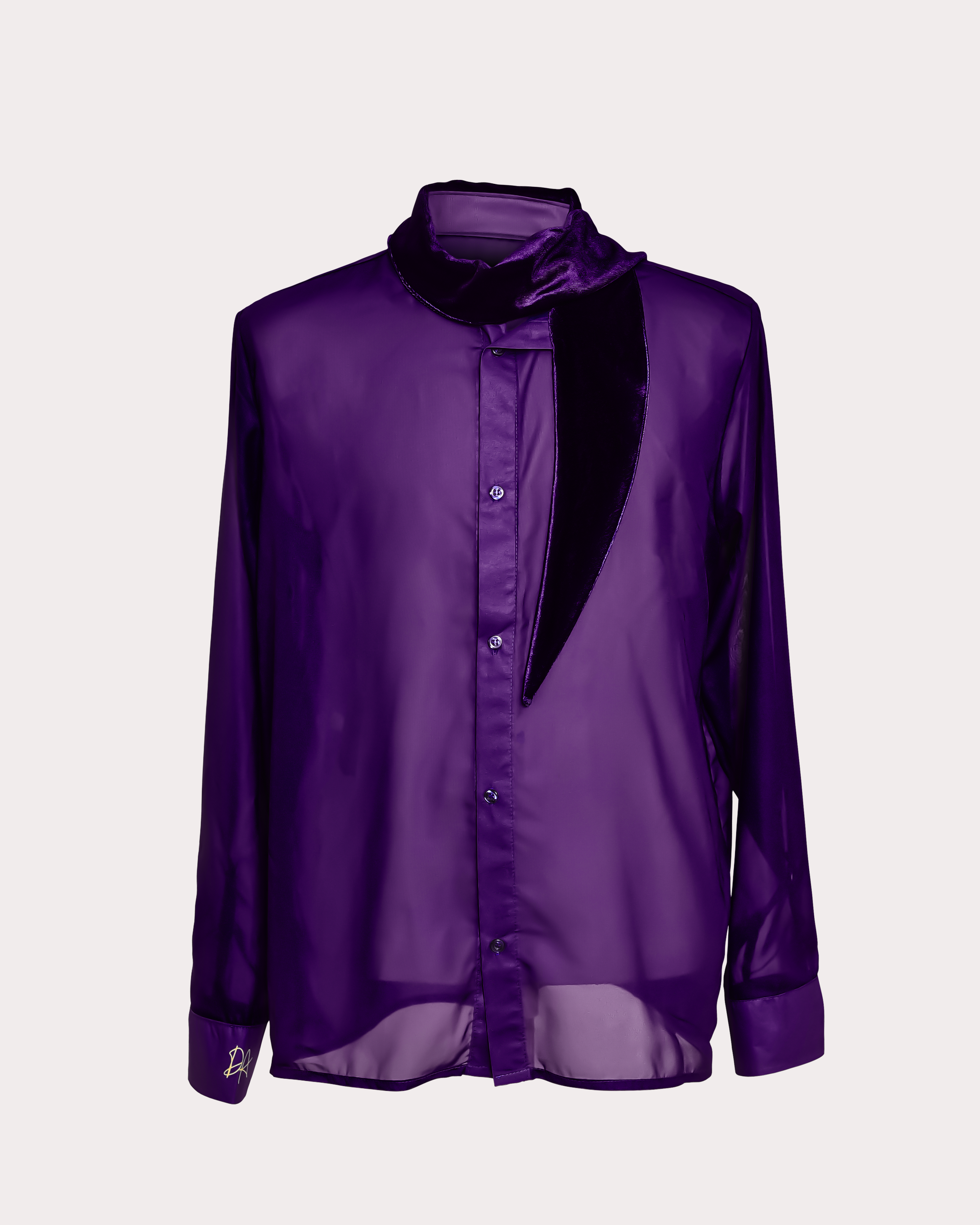 Men's Sheer Shawl Collar Shirt