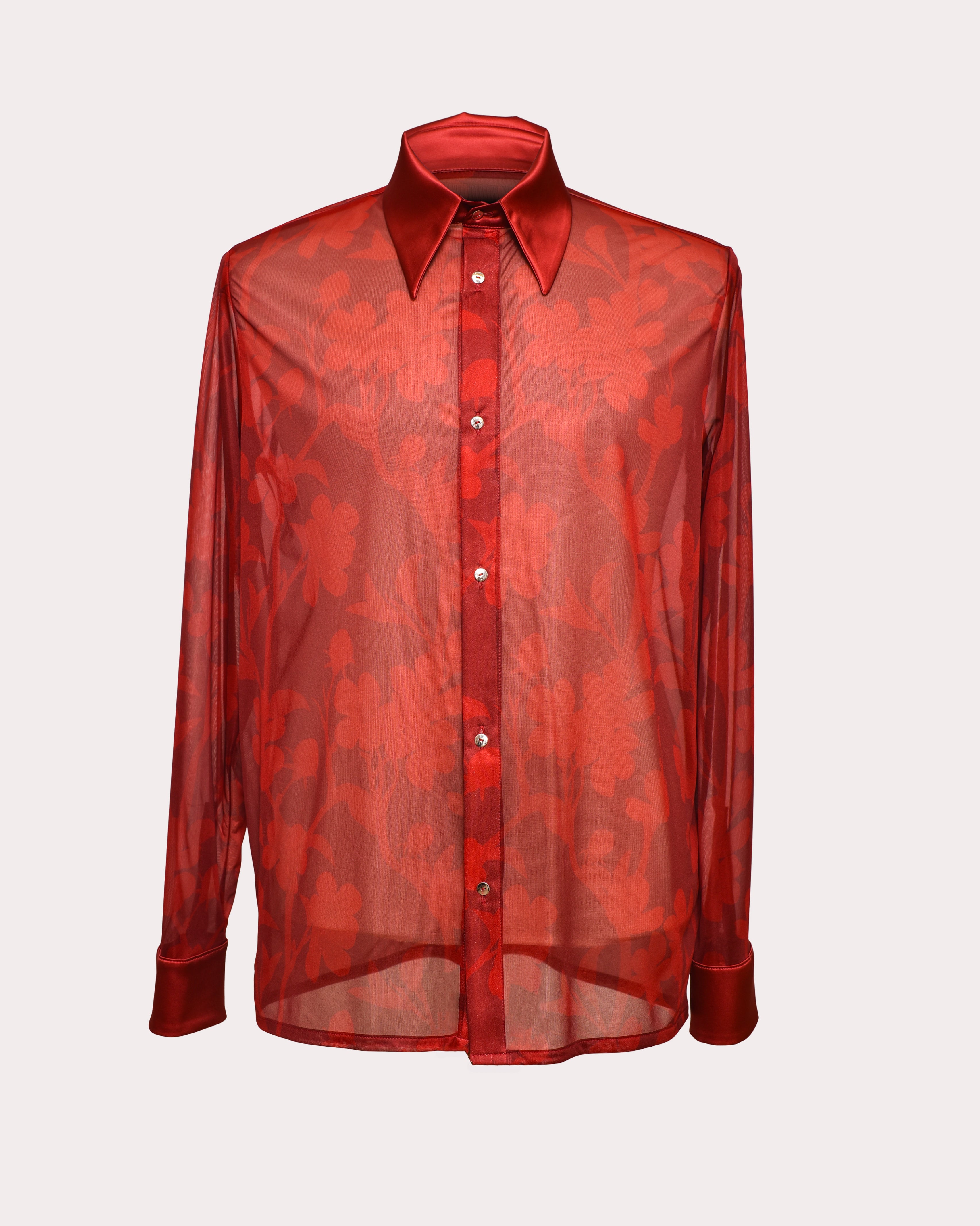 Unisex Floral Sheer Shirt