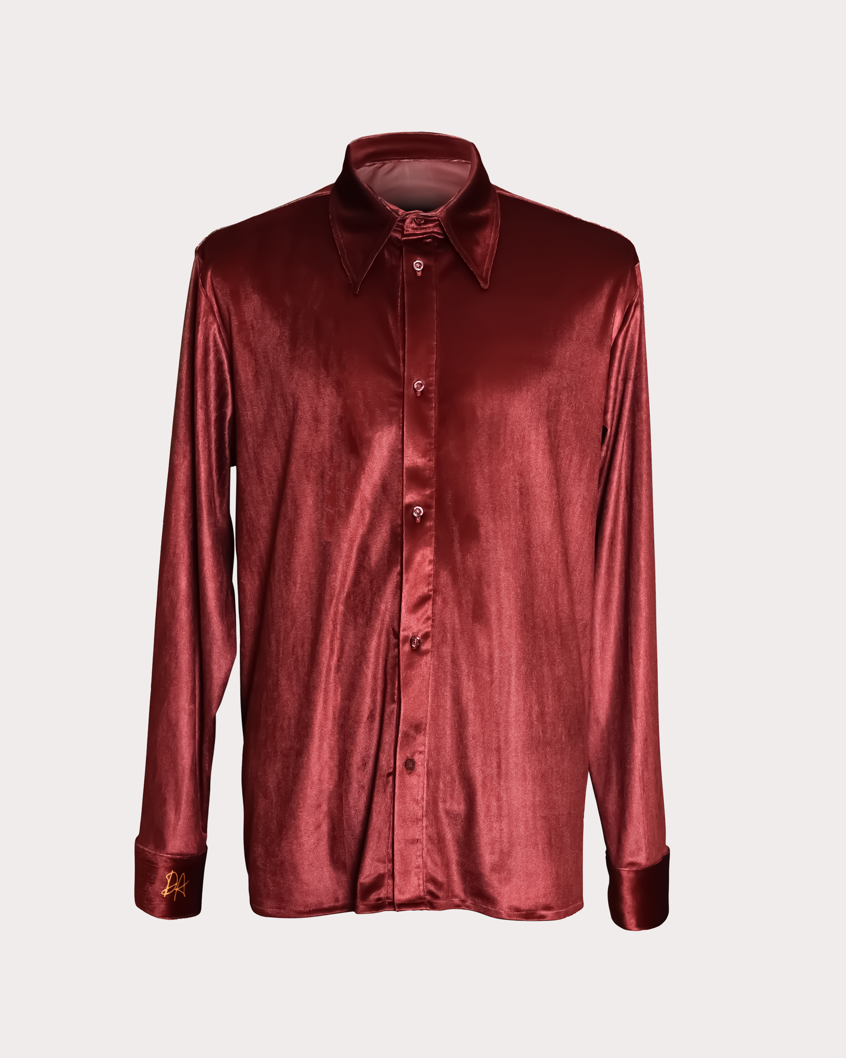 Men's Velvet Button Down Shirt