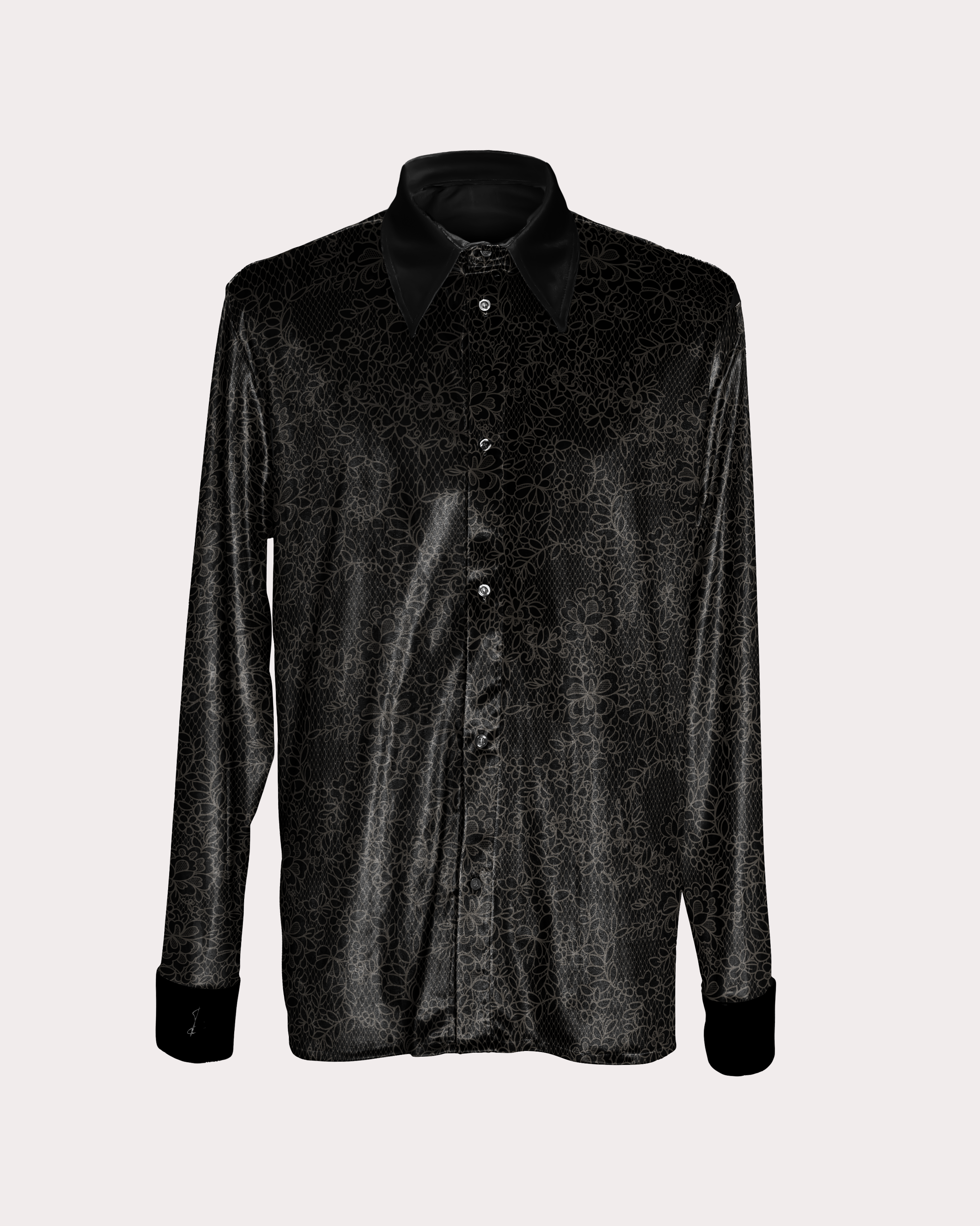 Men's Velvet Button Down Shirt