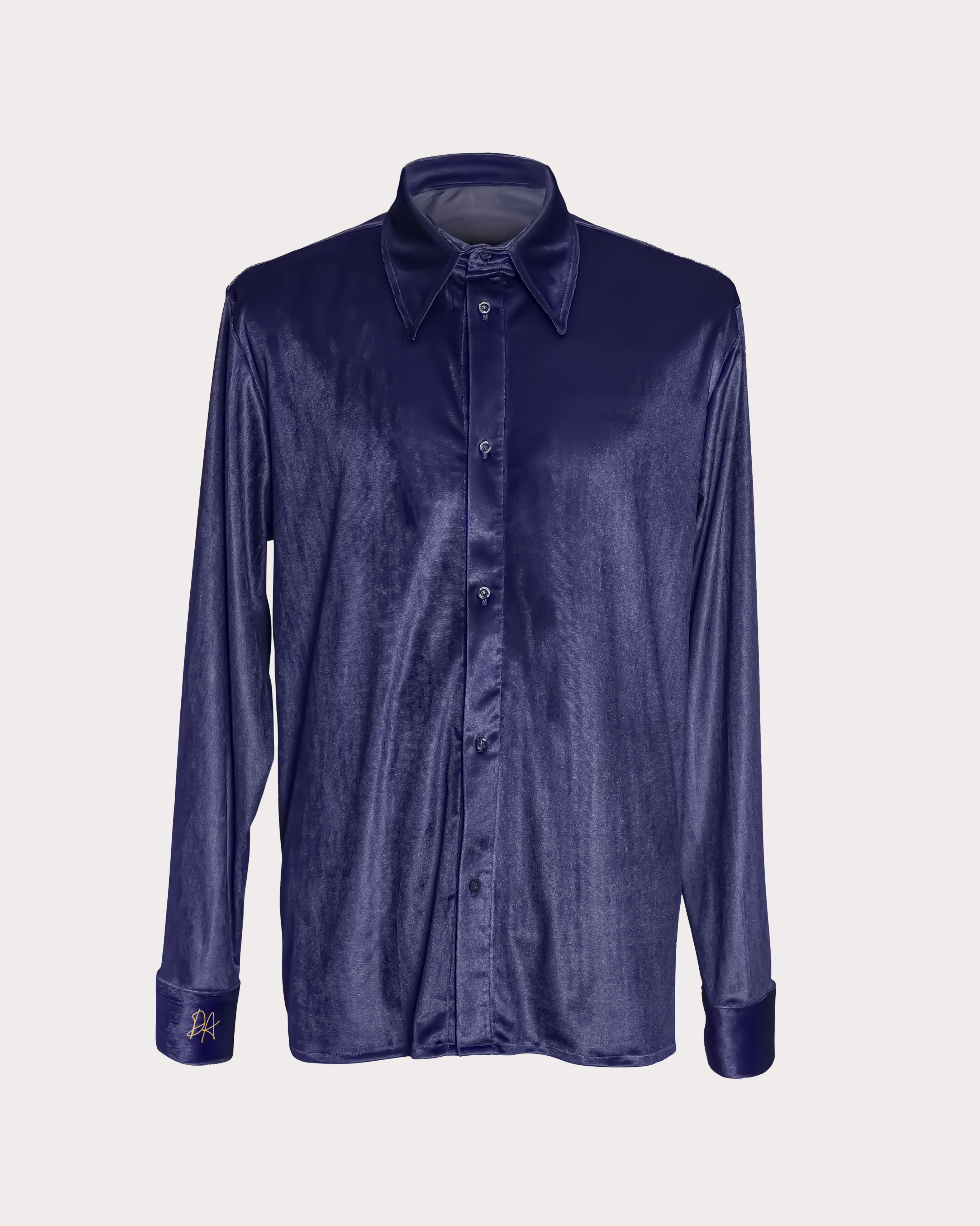 Men's Velvet Button Down Shirt