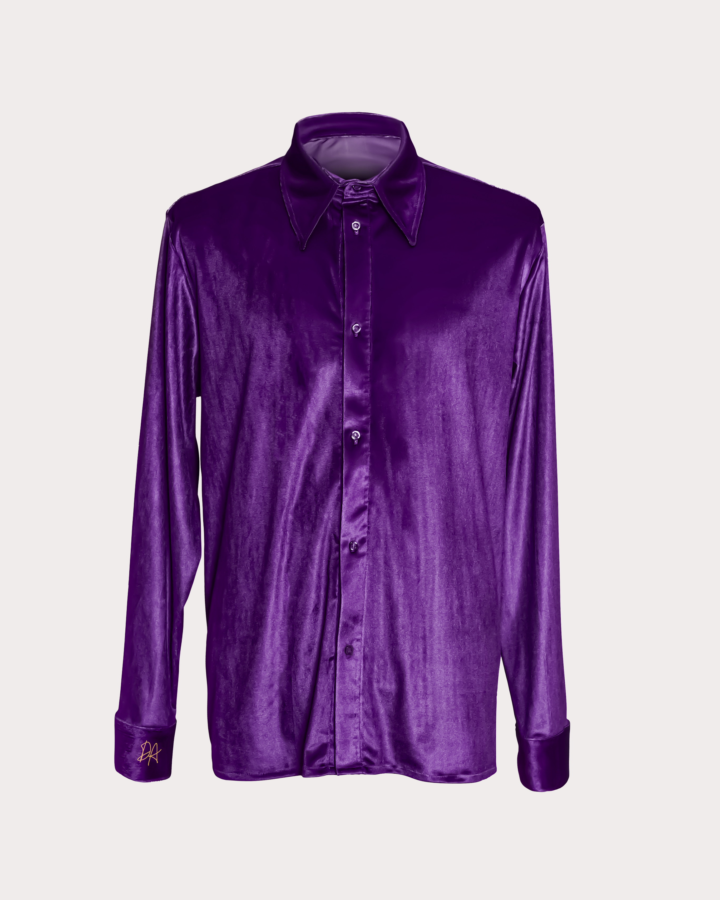 Men's Velvet Button Down Shirt