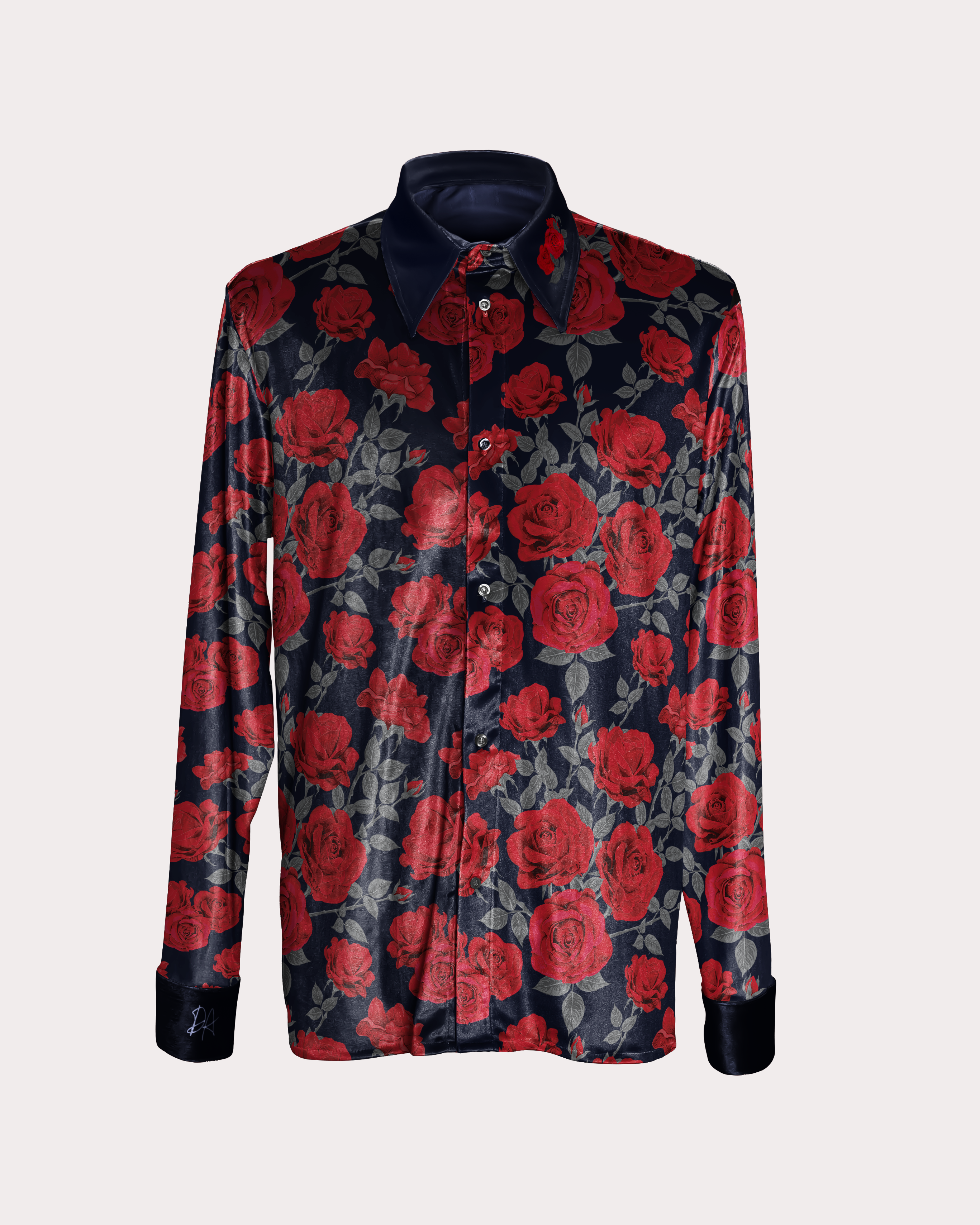 Men's Velvet Button Down Shirt