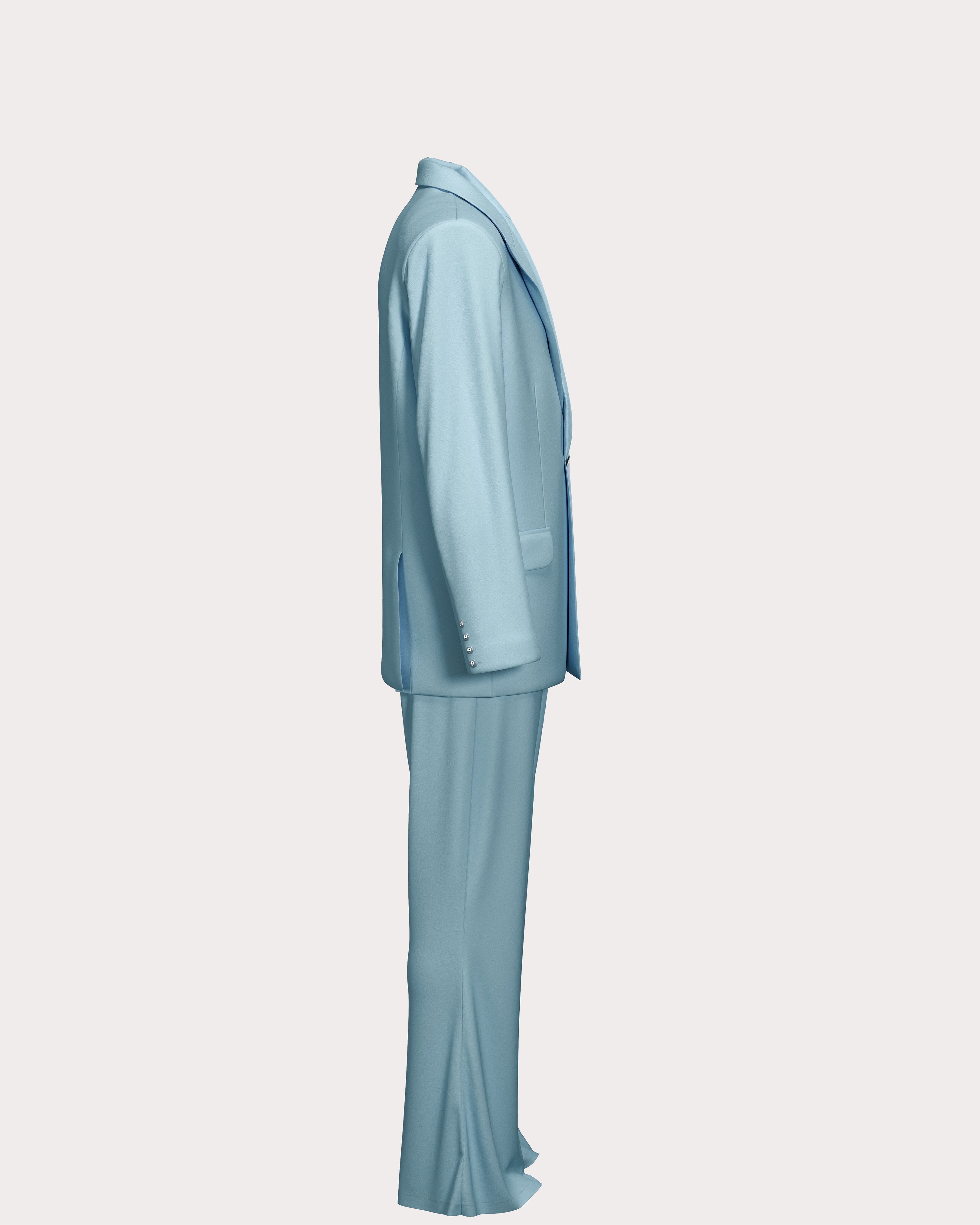 Wool Blend Single-Button Suit