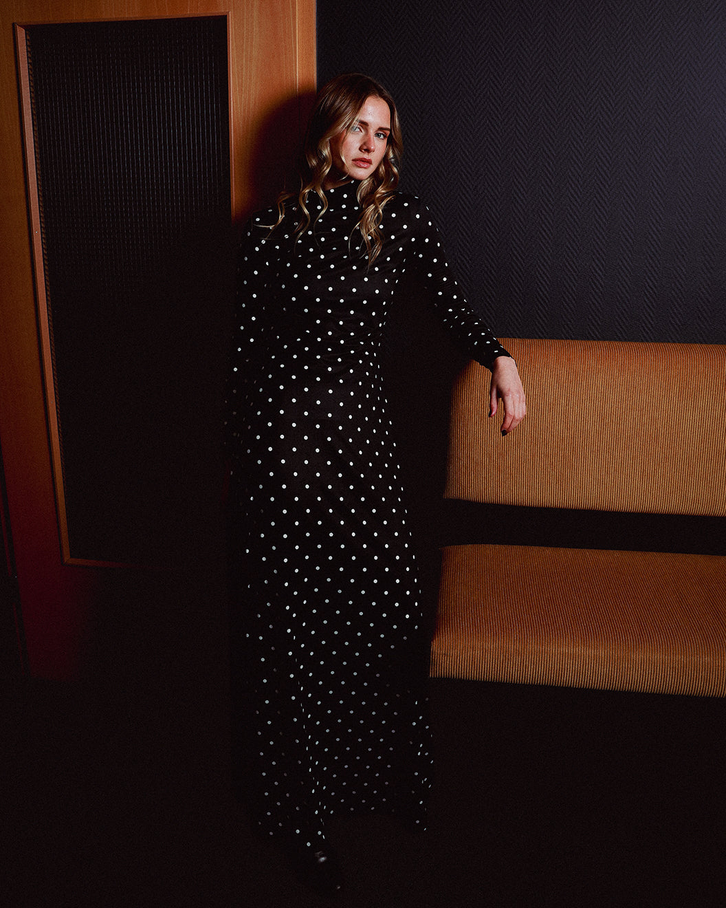 Polka Dot Turtleneck Dress