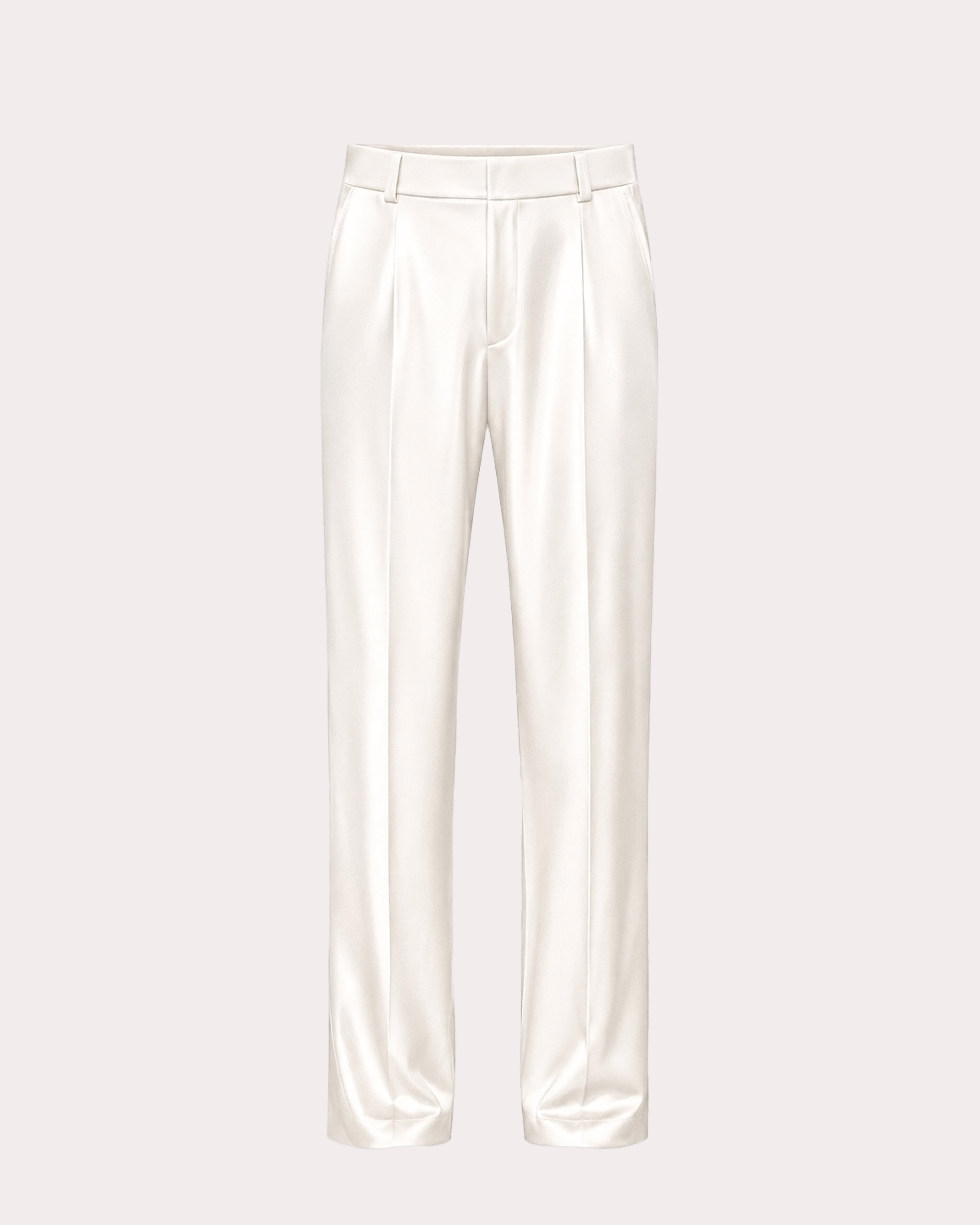 Men's Straight-Leg Silk Pants