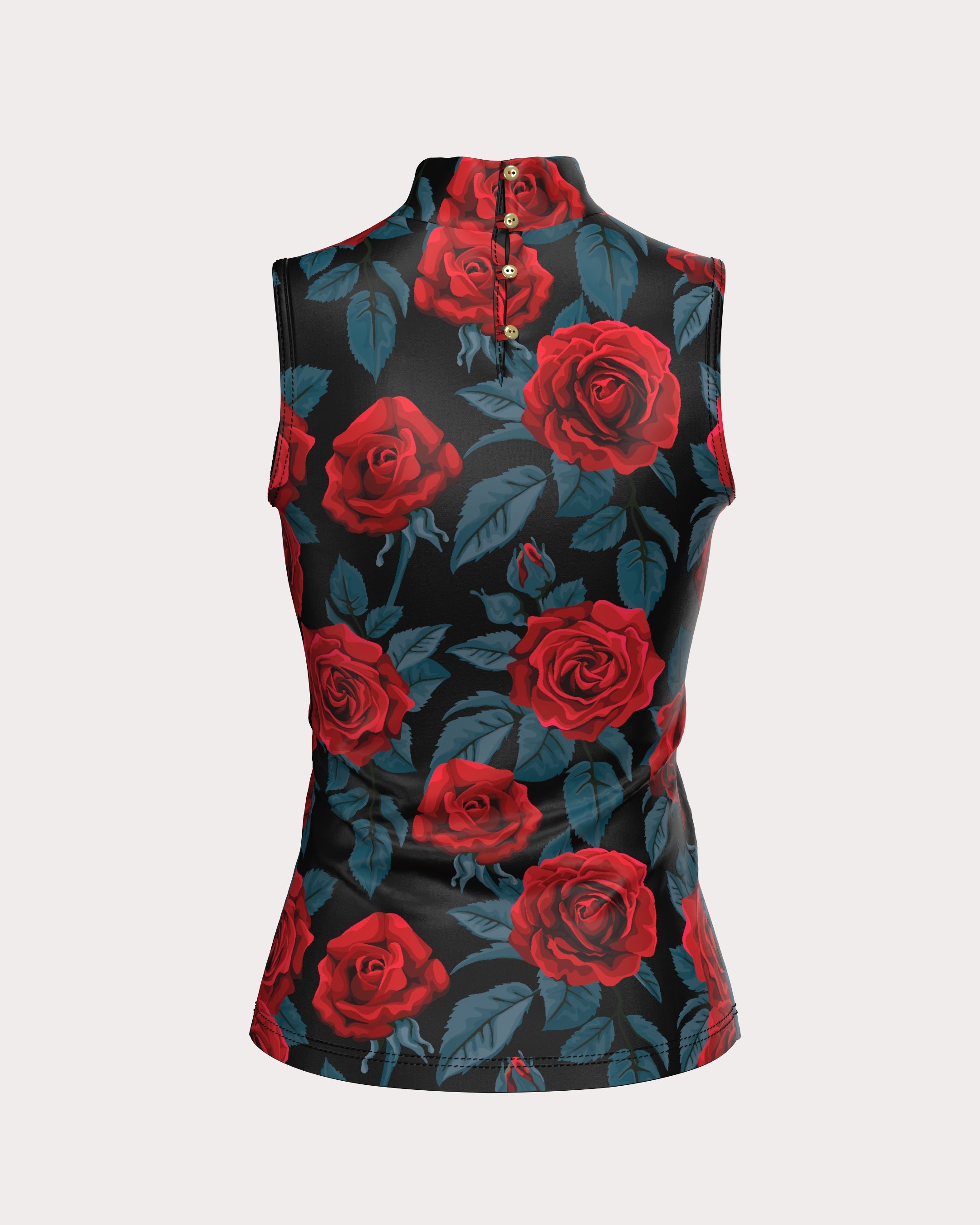 Floral sleeveless turtleneck best sale