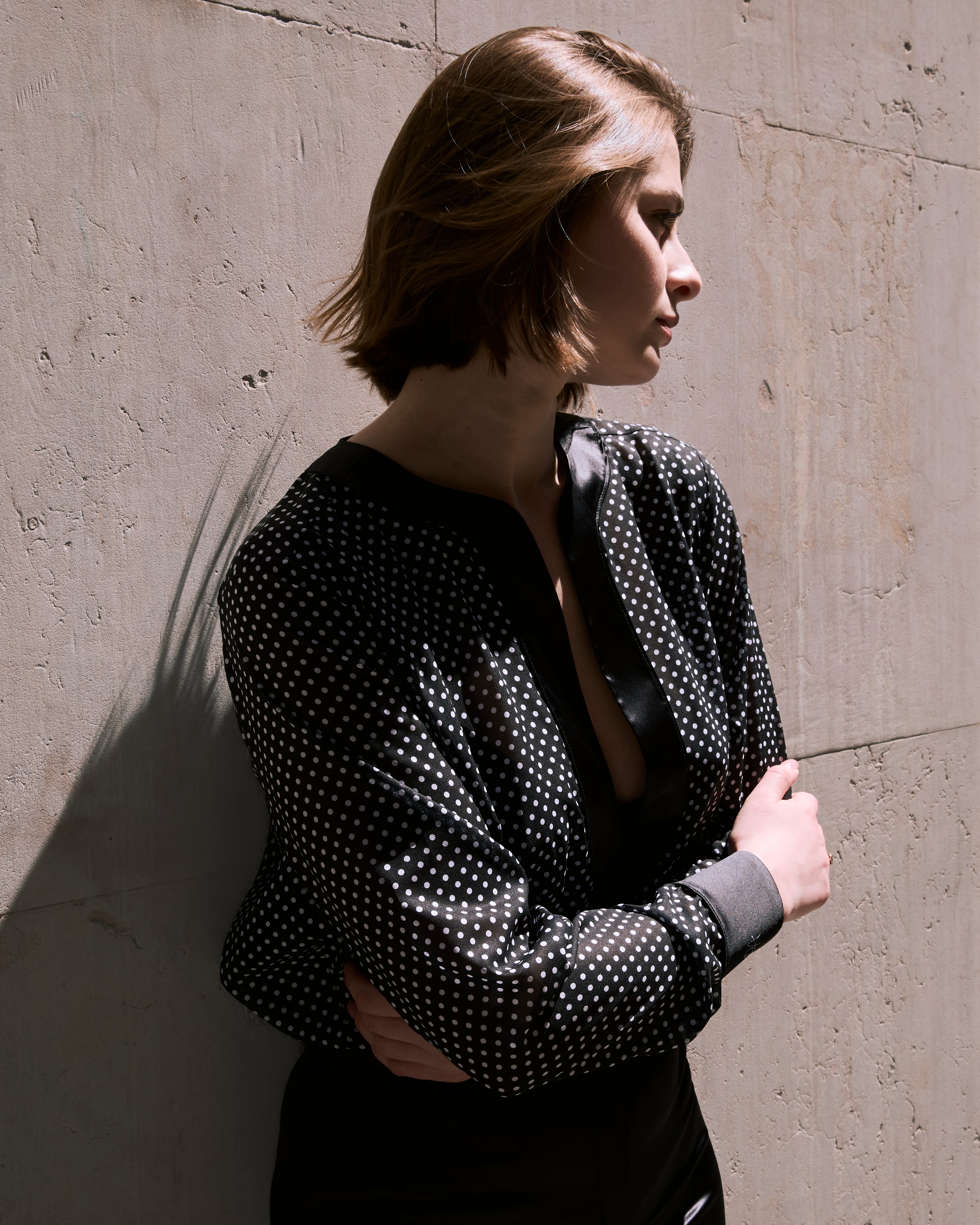 Polka Dot Sheer Calypso Shirt
