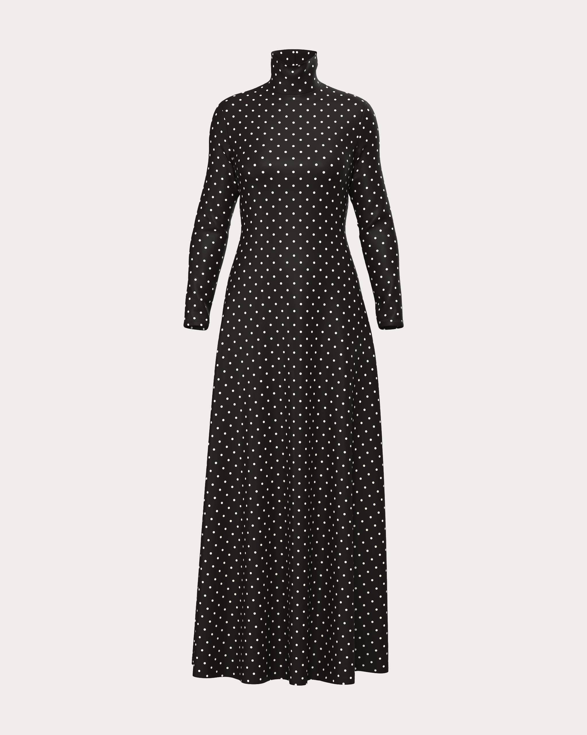 Polka Dot Turtleneck Dress